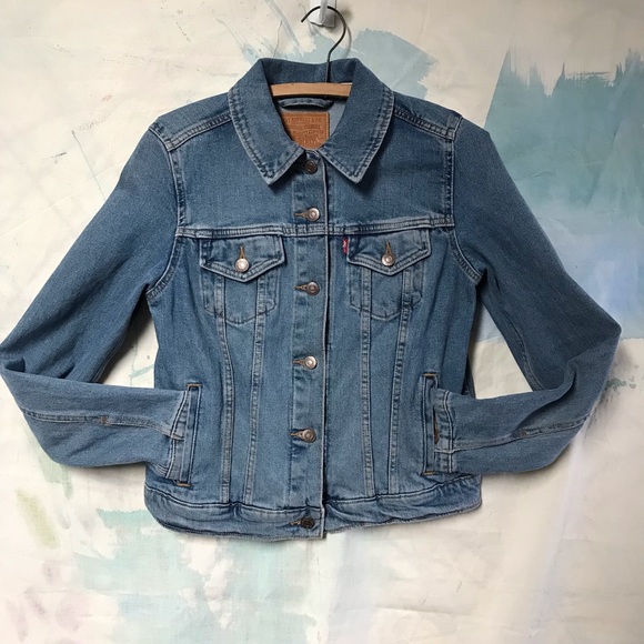 Levi’s Premium Sz Small jean jacket medium blue - Picture 8 of 8